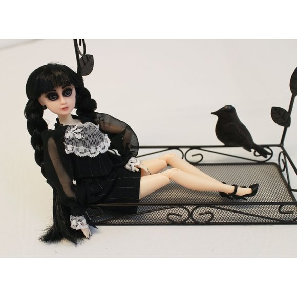 Custom Wednesday Addams Repaint Doll OOAK - Picture 4 of 8